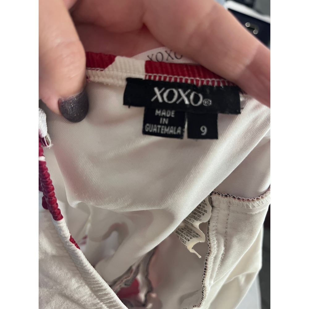Vintage XOXO Floral Halter Dress Sz 9 Y2K 90s Ruched Corset Pinup Midi Romantic - Picture 5 of 7